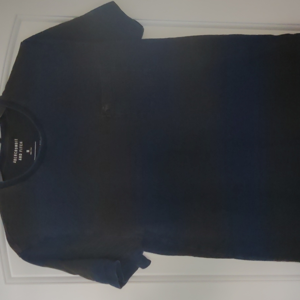 Abercrombie & Fitch Used Medium Shirt Black/Blue Stripes